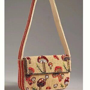 Anthropologie The Fiona Beaded bag Mushroom Print